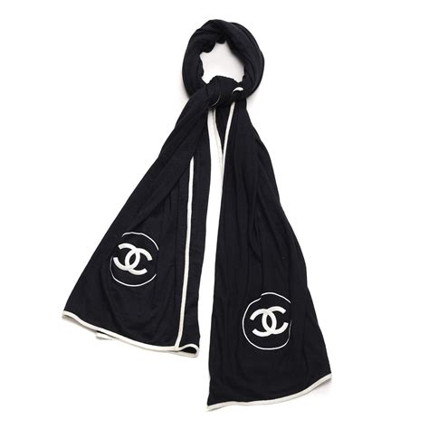 chanel scarf black